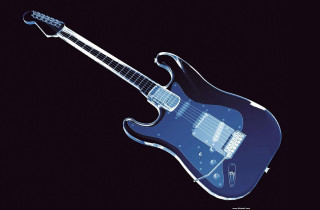 Blue guitar holography rendering black - artgem free wallpaper