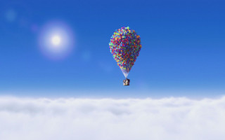 Hot air balloon floating sky 3 - the sky above the clouds free wallpaper
