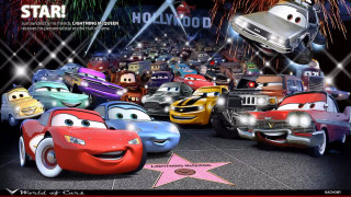 Cars hollywood walk of fame - a group of cars free wallpaper for desktop