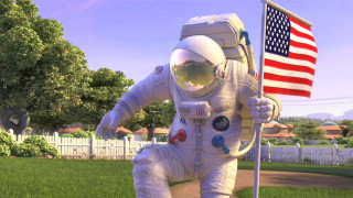 Space suit man flag yard - a man in a space suit holding free wallpaper