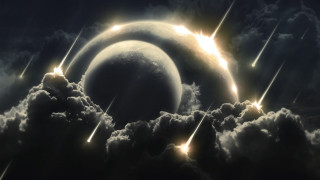 Moon clouds bright light black - cosmic free wallpaper