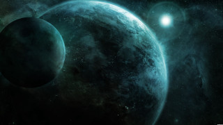 Two planets starry sky moon - two planet free wallpaper
