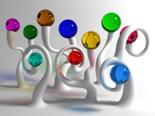 Colorful objects white surface background 2 - elizabeth murray free wallpaper