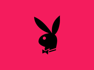 Rabbit bowtie black pink background - a black outline free wallpaper for desktop