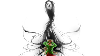 Woman green dress dancing hair - gapmoe yandere grimdark free wallpaper for desktop