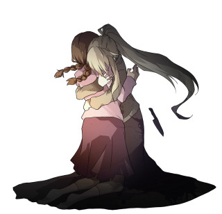 Couple hugging cartoon style image - auto free wallpaper for tablet