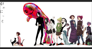 Group people giant hand cat - aya goda free wallpaper for desktop