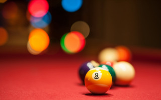 Pool table nine billiards bokeh - free sports wallpaper