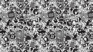 Black white skull pattern design - pattern free wallpaper for desktop