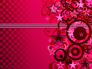 Pink background stars circles black - abstract art free wallpaper