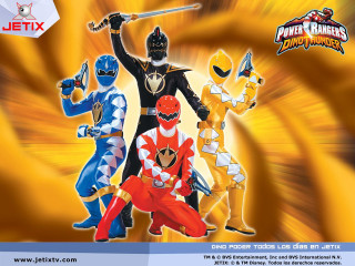 Power rangers costumes yellow background - a poster of a group free wallpaper