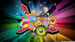 Colorful abstract background speakers stars - graffiti art free wallpaper