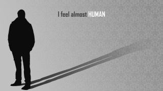 Shadow man minimalist robot greyscale - david firth free wallpaper