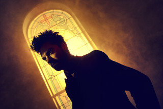 Man stained glass window dark - dan smith free wallpaper
