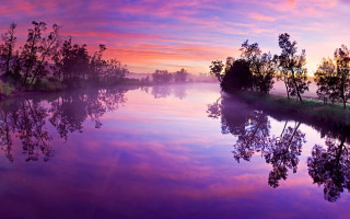 River purple sky trees sunset - sky free wallpaper for desktop