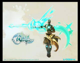Stylized person sword blue light - league of legends concept art free wallpaper for desktop