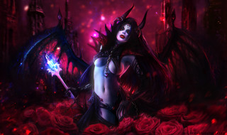 Woman sword demon face dark - a sword and a demon face free wallpaper