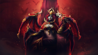 Woman red costume sword demon 2 - splash art free wallpaper