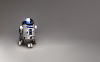 Robot redlight blueface graybackground 3drender - a gray surface free wallpaper for desktop