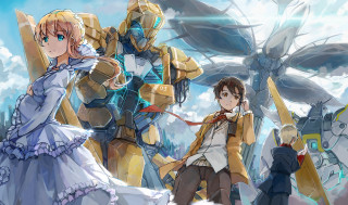 Group people giant robot statue - giant free wallpaper