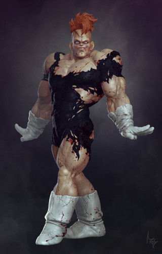 Redhair muscular man bloodsplatter dark - red hair free wallpaper for mobile