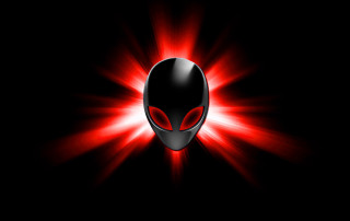 Red light alien head black - alien free wallpaper for desktop
