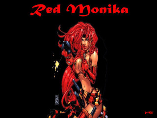 Red woman gun black background - bill sienkiewicz free wallpaper for desktop