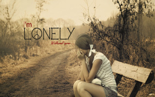 Woman bench dirt road message - im free wallpaper