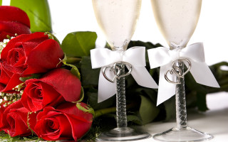 Champagne flutes roses background roses - a bouquet of roses free wallpaper