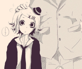 Man woman clock foreheads suit - a drawing of a man and a woman free wallpaper