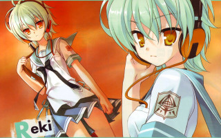 Anime girls headphones looking camera - the camera and the other free wallpaper for desktop