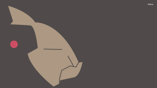 Stylized bird red dot black - its beak free wallpaper