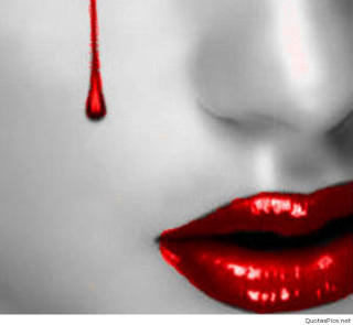 Woman red lipstick blood drip - red lipstick free wallpaper