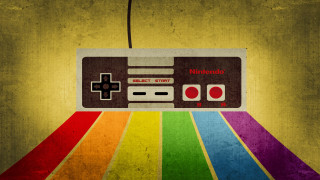 Nintendo controller rainbow table yellow 2 - pop art free wallpaper