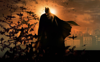 Batman city bats flying sunshine - the middle of a city free wallpaper