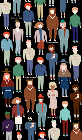 Group people black background colors - figurativism free wallpaper for mobile