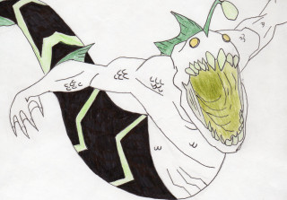 Woman fish mouth drawing artwork - a drawing of a woman free wallpaper for desktop