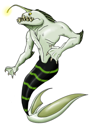 Cartoon character ball fish tail - fullbody free wallpaper for mobile