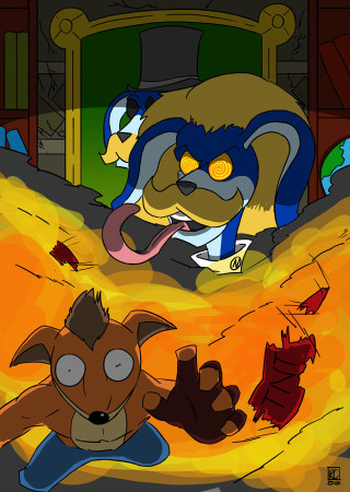 Cartoon dog cat bed fire - derf free wallpaper for mobile