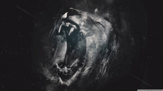 Tiger black white photo mouth - its mouth open free wallpaper