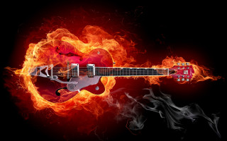 Guitar fireball black background red - bradley walker tomlin free wallpaper