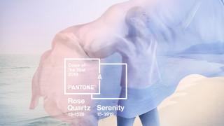 Woman beach ocean pantone poster - pastel color palette free wallpaper