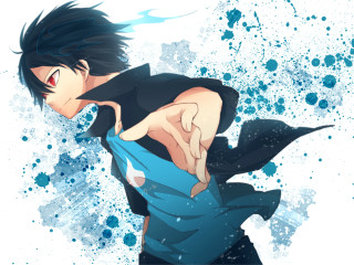 Black hair blue dress anime - black hair free wallpaper