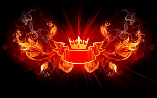 Red yellow background crown smoke - the edge free wallpaper