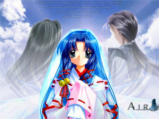 Anime girl blue hair angel - another girl free wallpaper