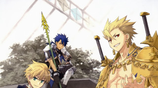 Anime characters roof trees building - the background and a building in the background free wallpaper