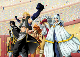 Anime characters stadium costumes confetti - a stadium free wallpaper