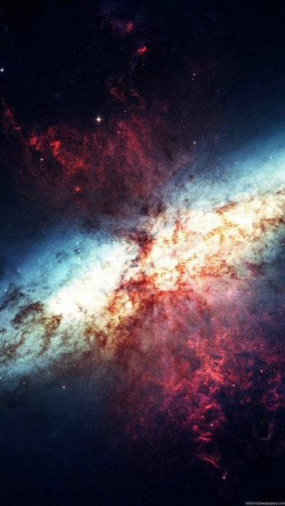 Colorful object in sky with 7 - free stars wallpaper for mobile