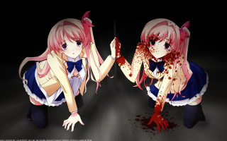 Anime girls blood hands body - a bloody hand free wallpaper