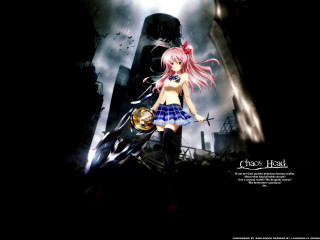 Anime girl pink hair sword - a dark city free wallpaper